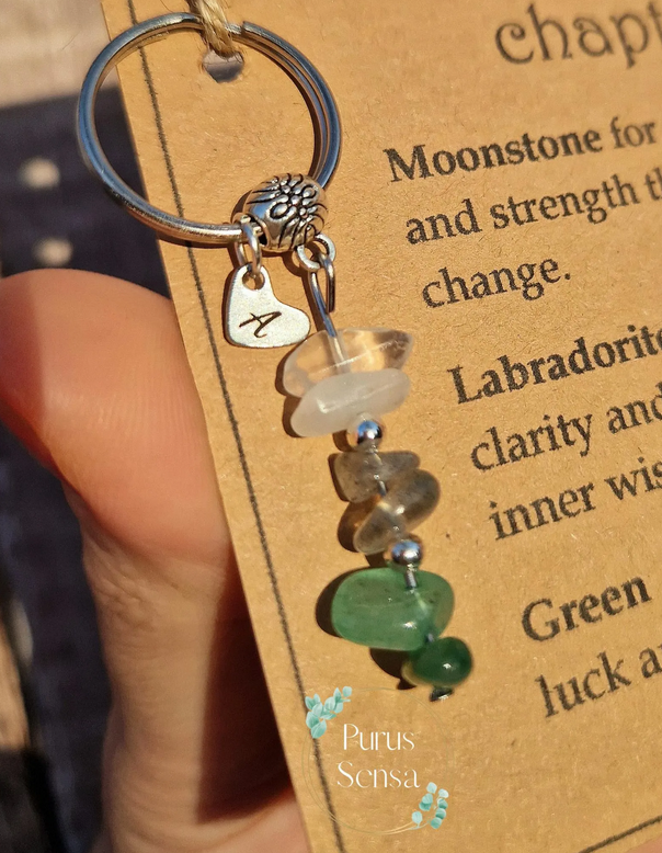For Your Next Chapter crystal keyring personalised