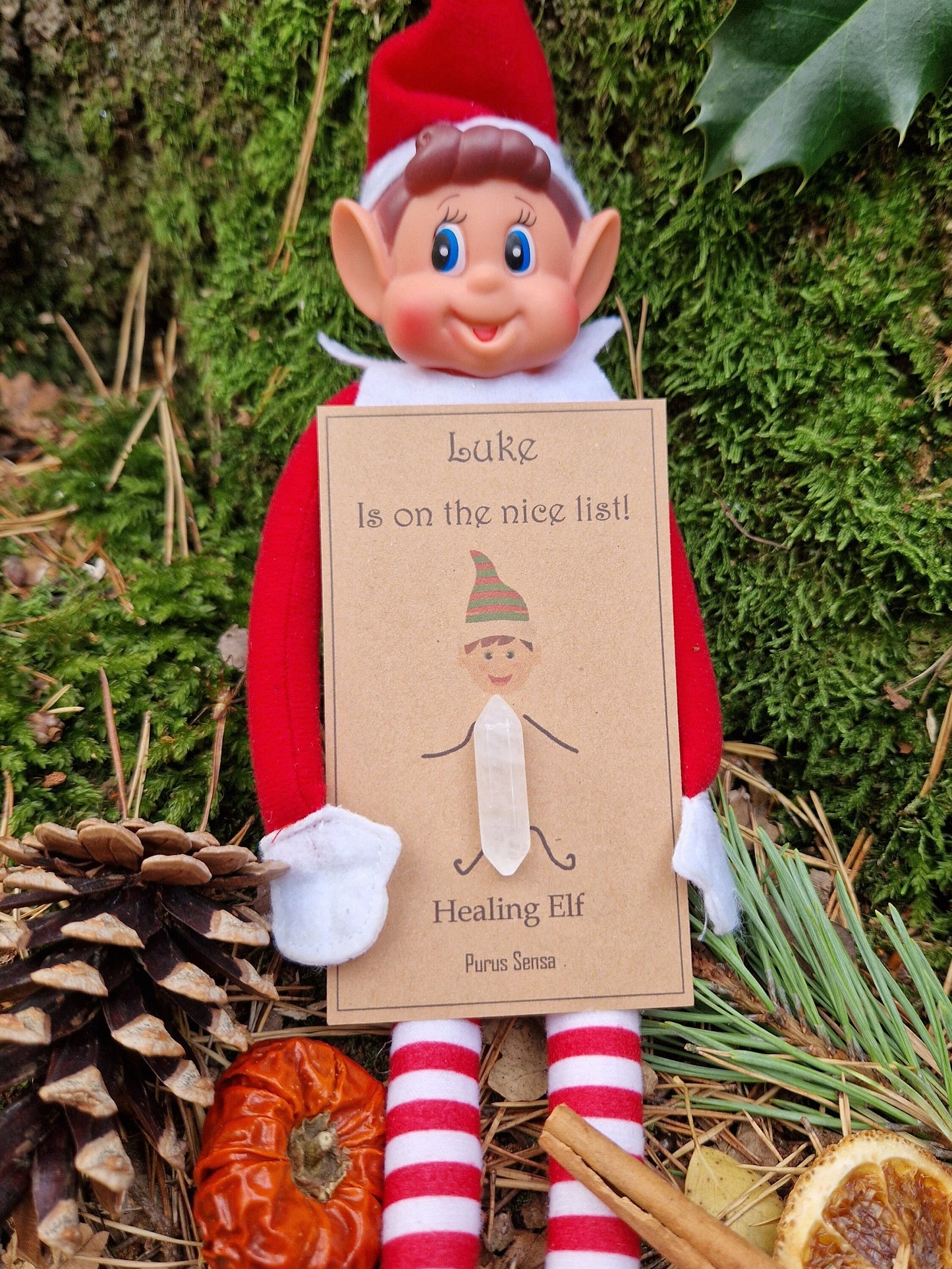 PERSONALISED Christmas crystal Elf Nice List Gift