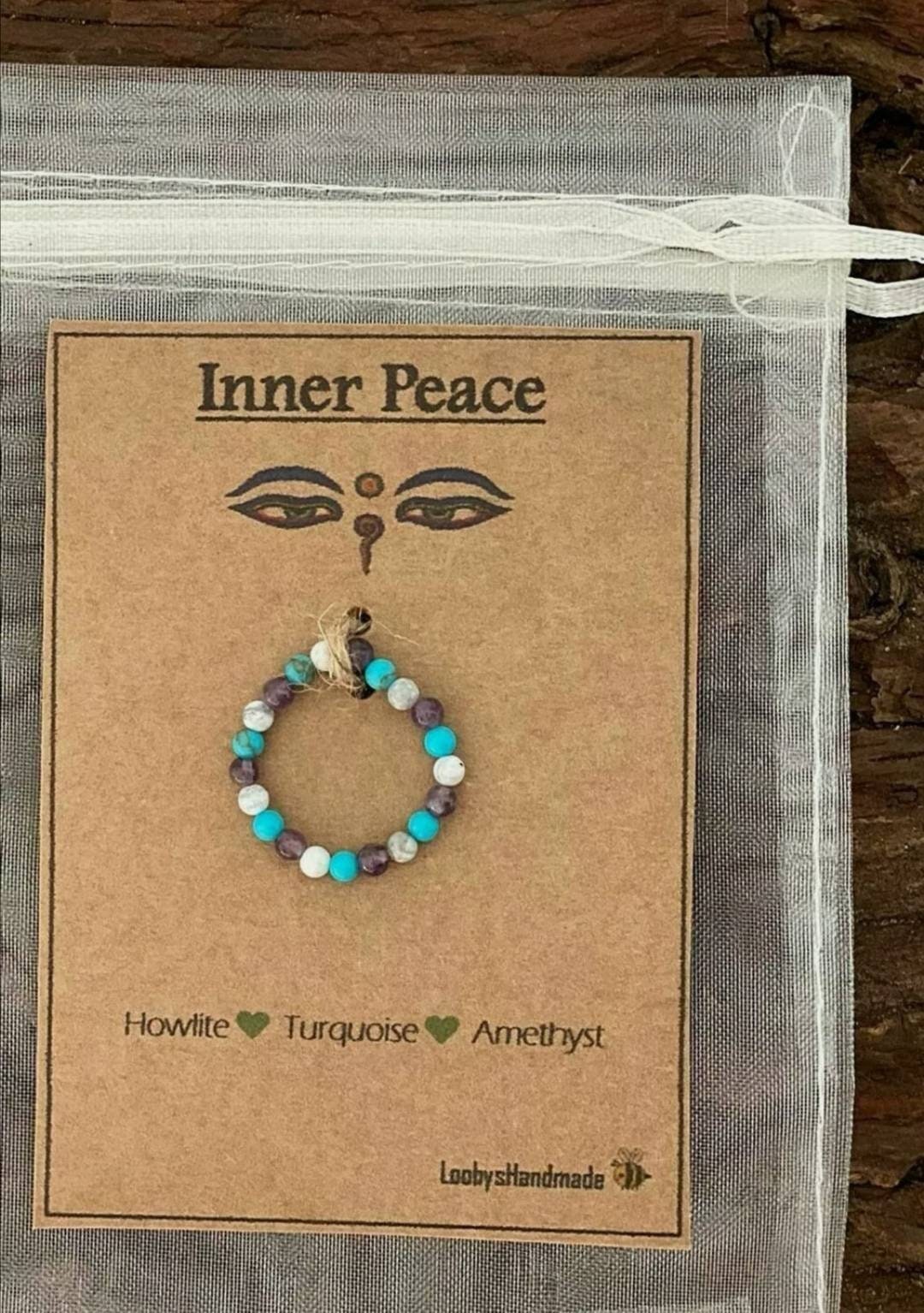 Peace Gemstone Stacking Strech Ring
