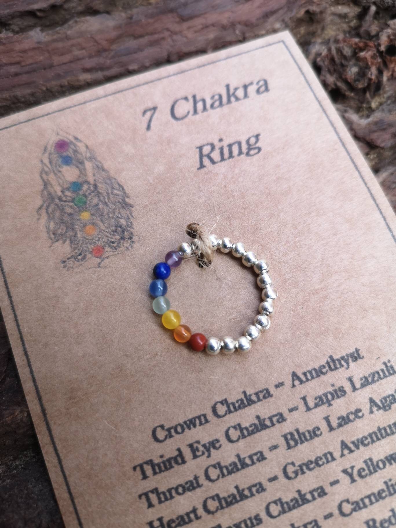 Genuine 7 Chakra Gemstone Ring