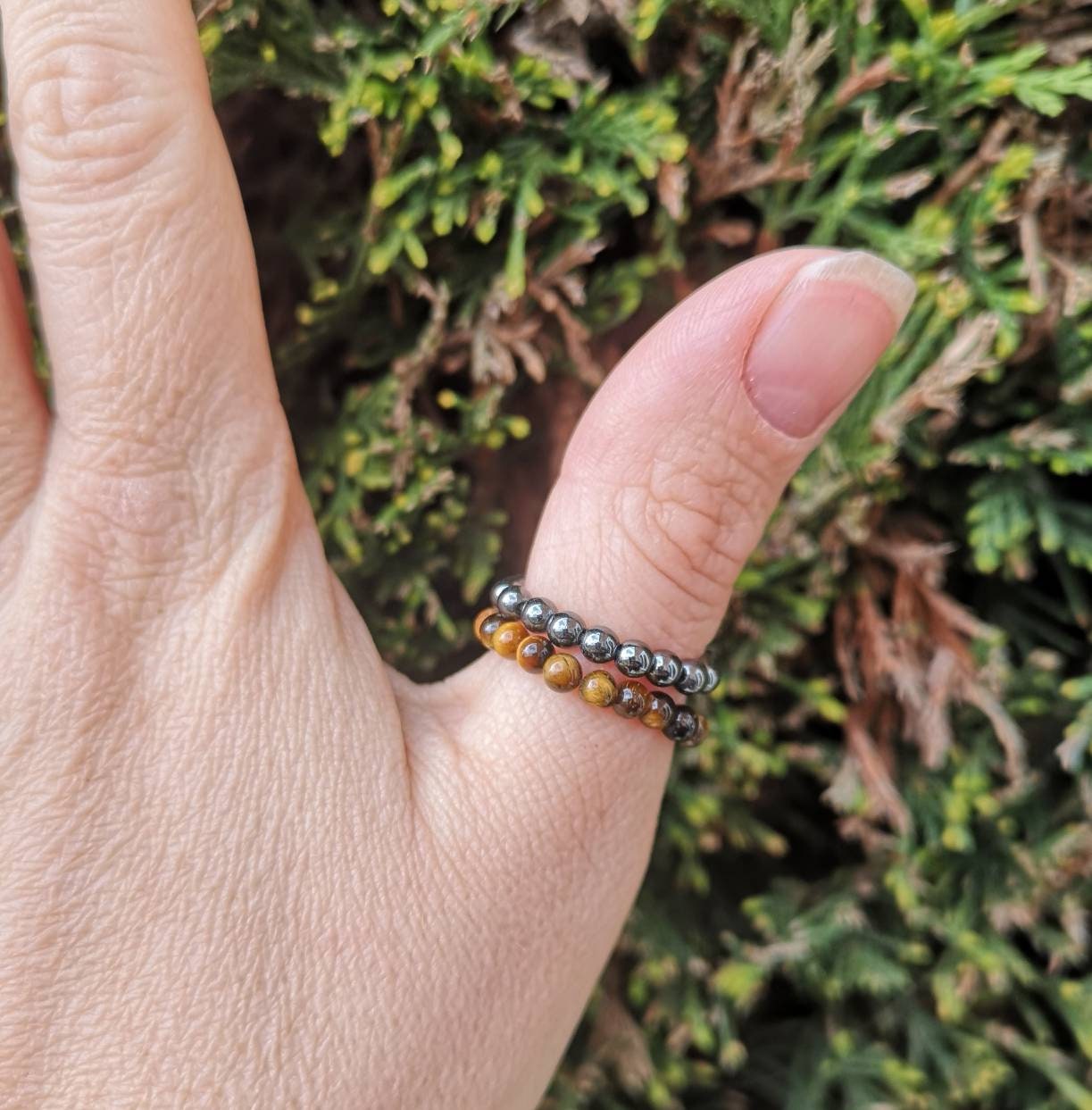 Genuine Gemstone Stackable Crystal Rings