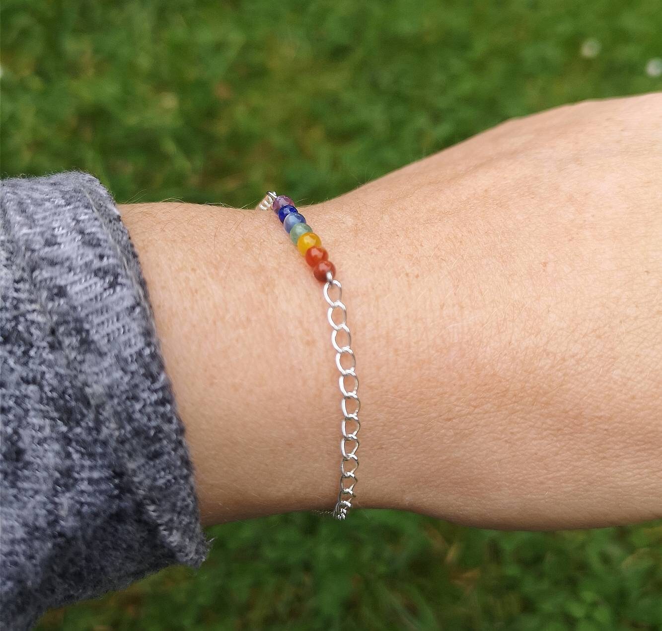 Genuine Minimalistic 7 Chakra Chain Bracelet