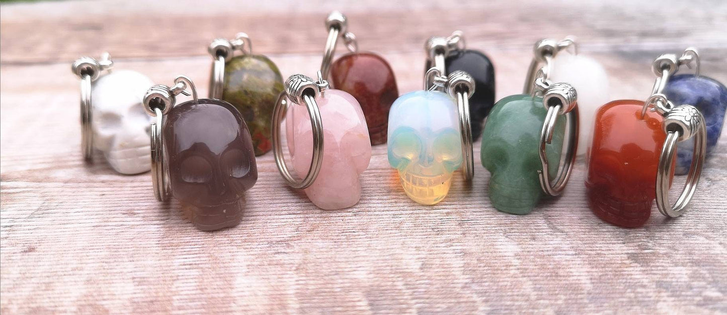 Mini Crystal skull keyring