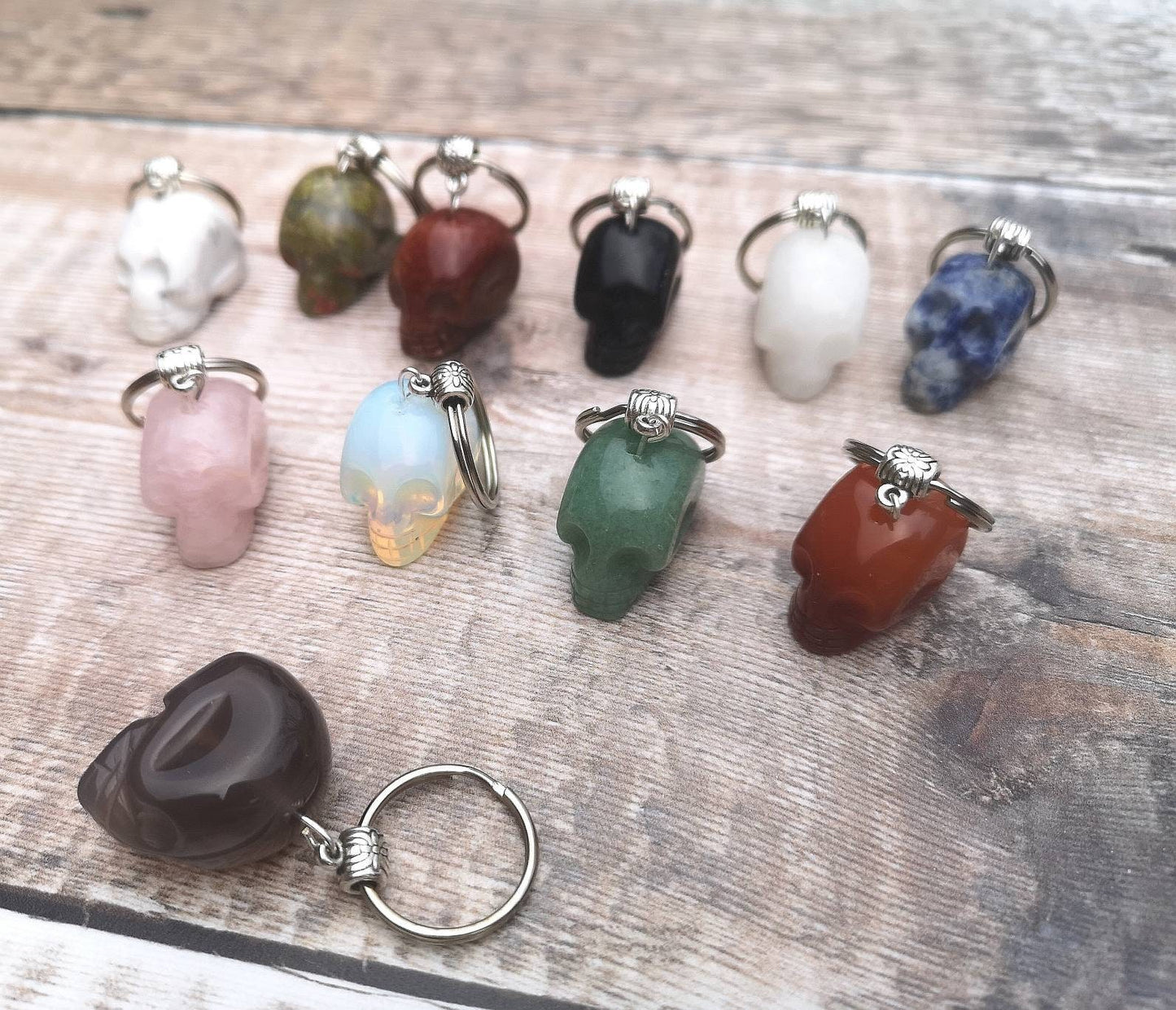 Mini Crystal skull keyring