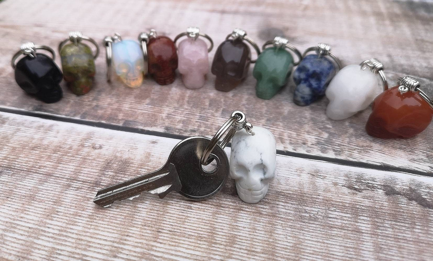 Mini Crystal skull keyring