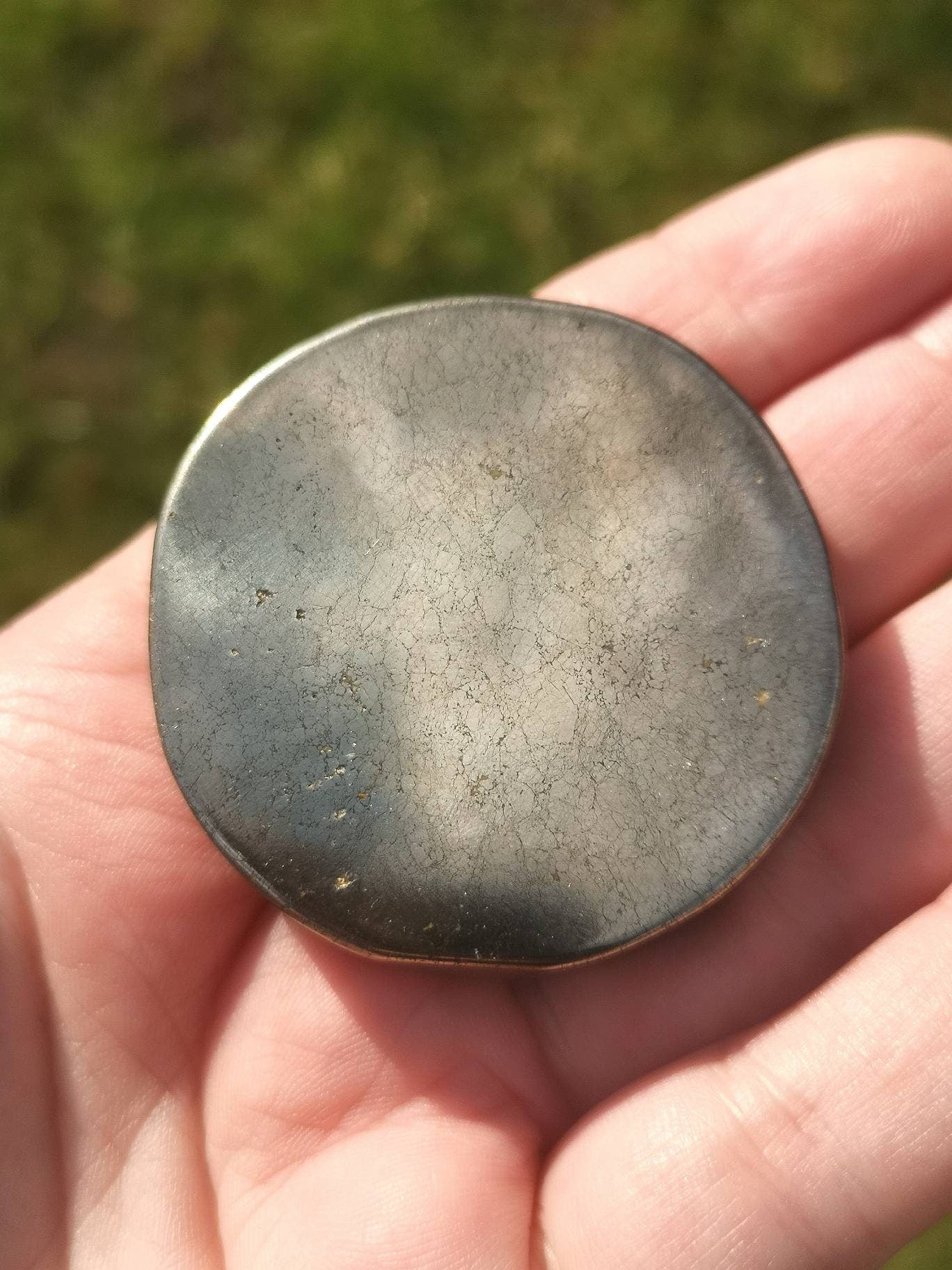 Pyrite Sun and Moon Carving