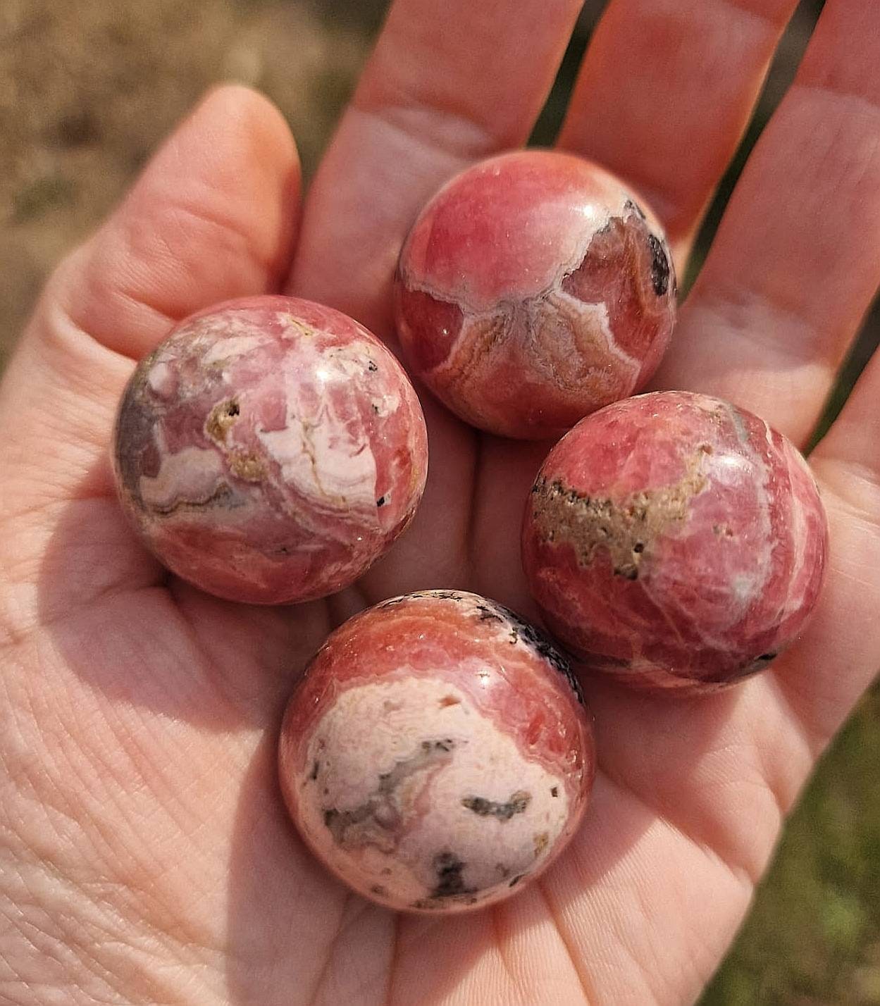 Premium quality rhodochrosite sphere