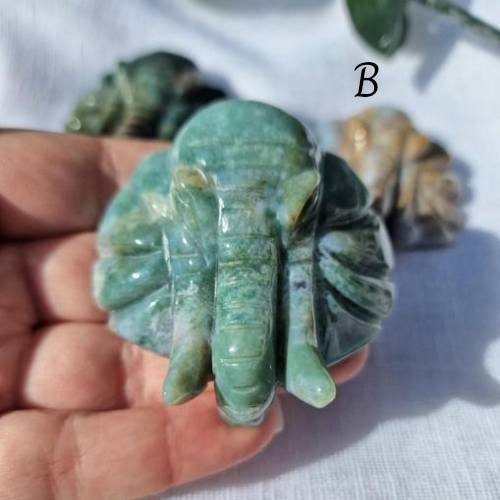 Unique ocean jasper Elephant crystal carving