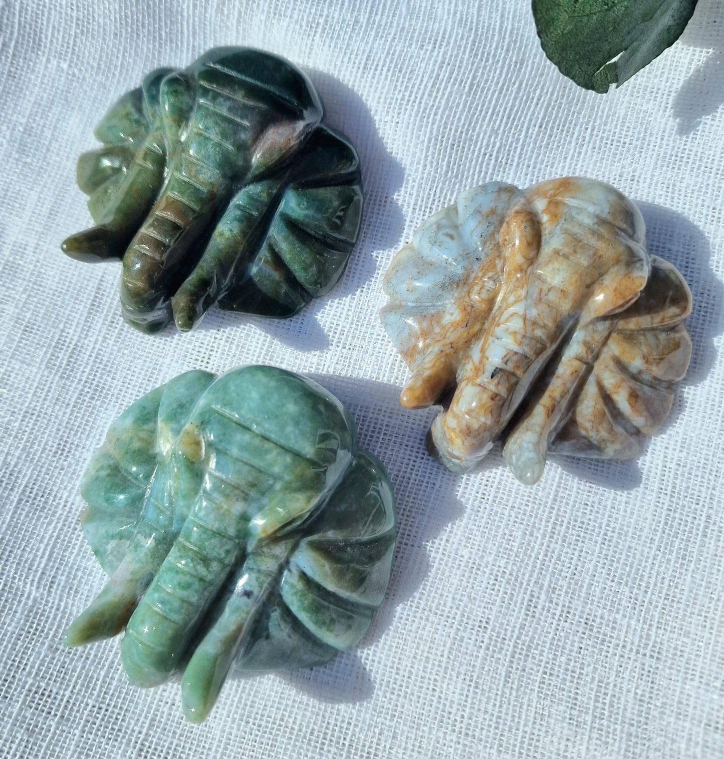 Unique ocean jasper Elephant crystal carving