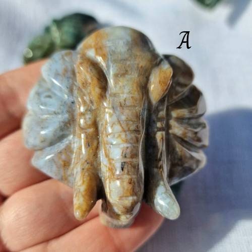 Unique ocean jasper Elephant crystal carving