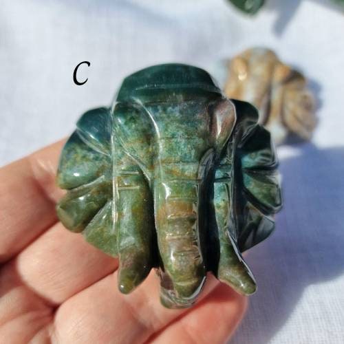 Unique ocean jasper Elephant crystal carving