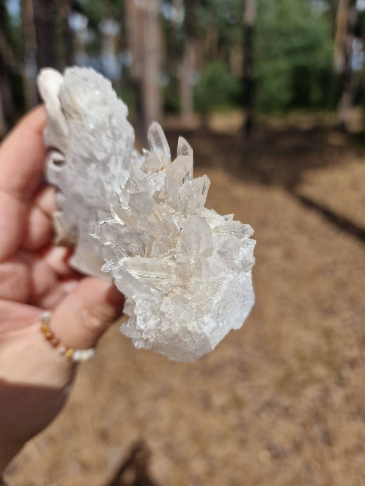 Rare Half Moon Quartz cluster Crystal carving