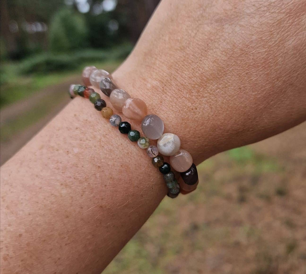 4mm Minimalist Indian Agate beaded bracelet