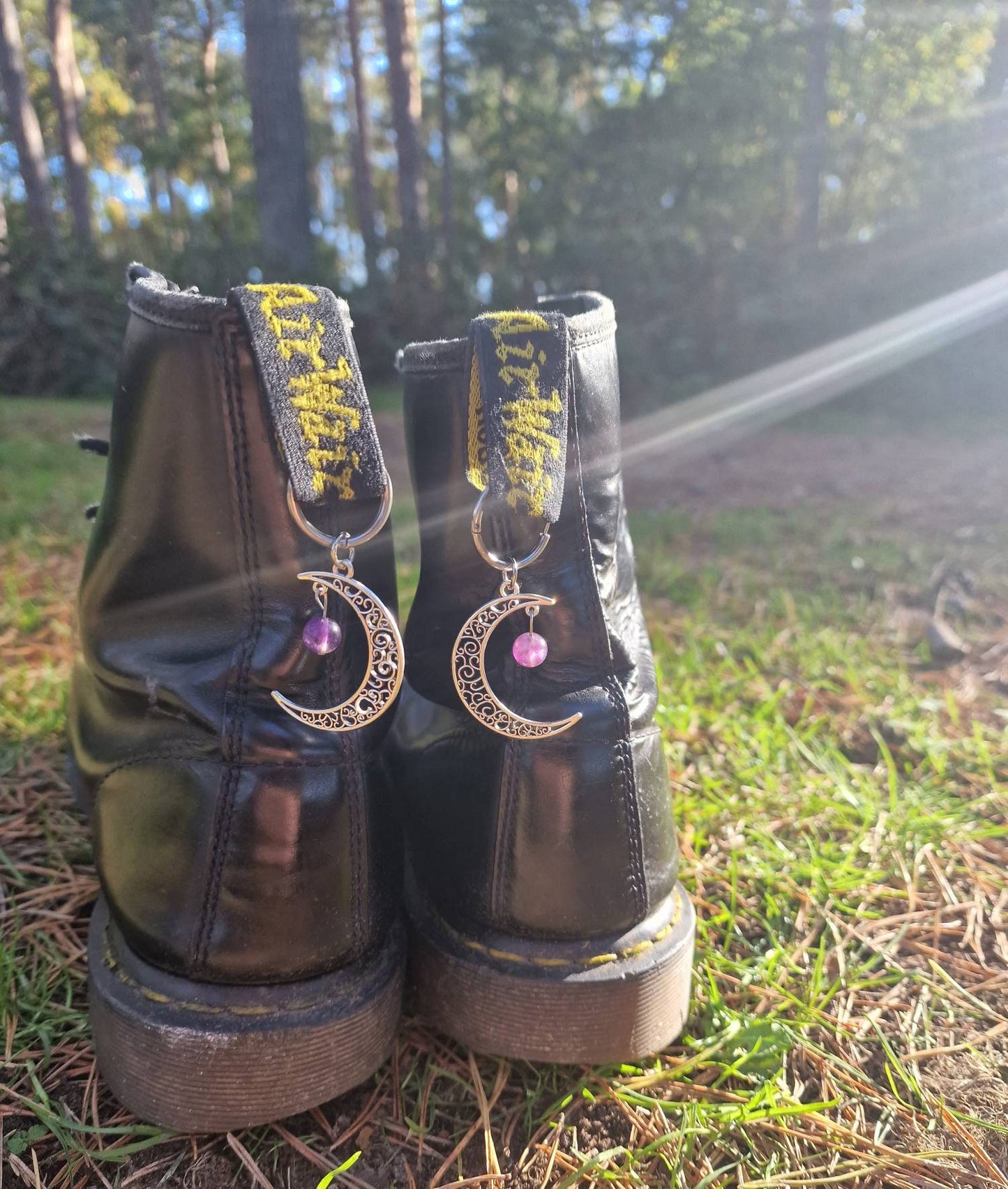 Amethyst Moon Boot Charms Tag