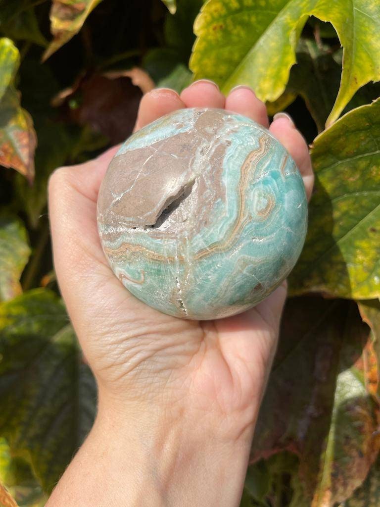 Beautiful Large blue aragonite sphere from Indonesia