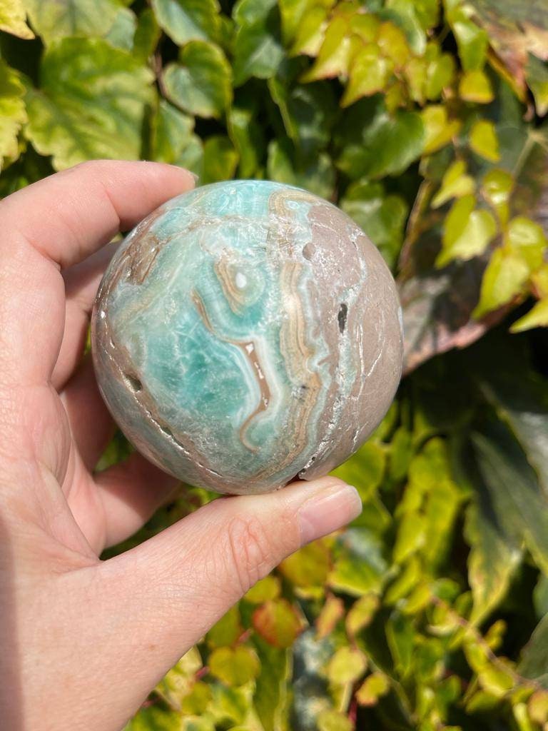 Beautiful Large blue aragonite sphere from Indonesia