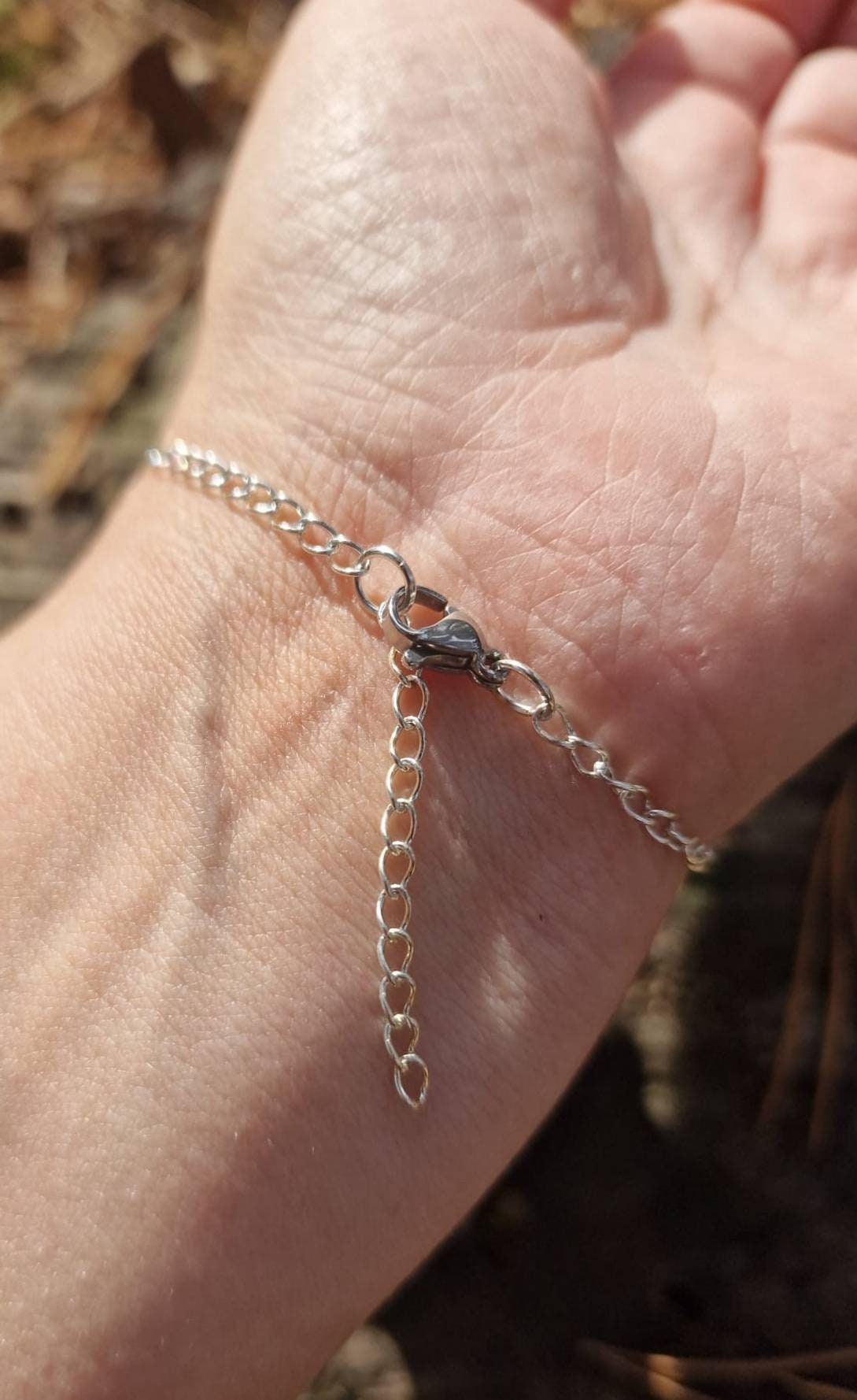 Beautiful lepidolite Silver or gold chain Bracelet