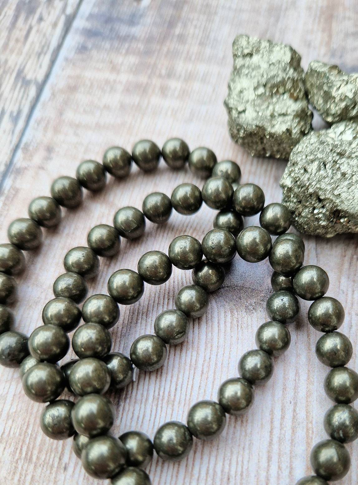 8mm Pyrite beaded Pyrite bracelet