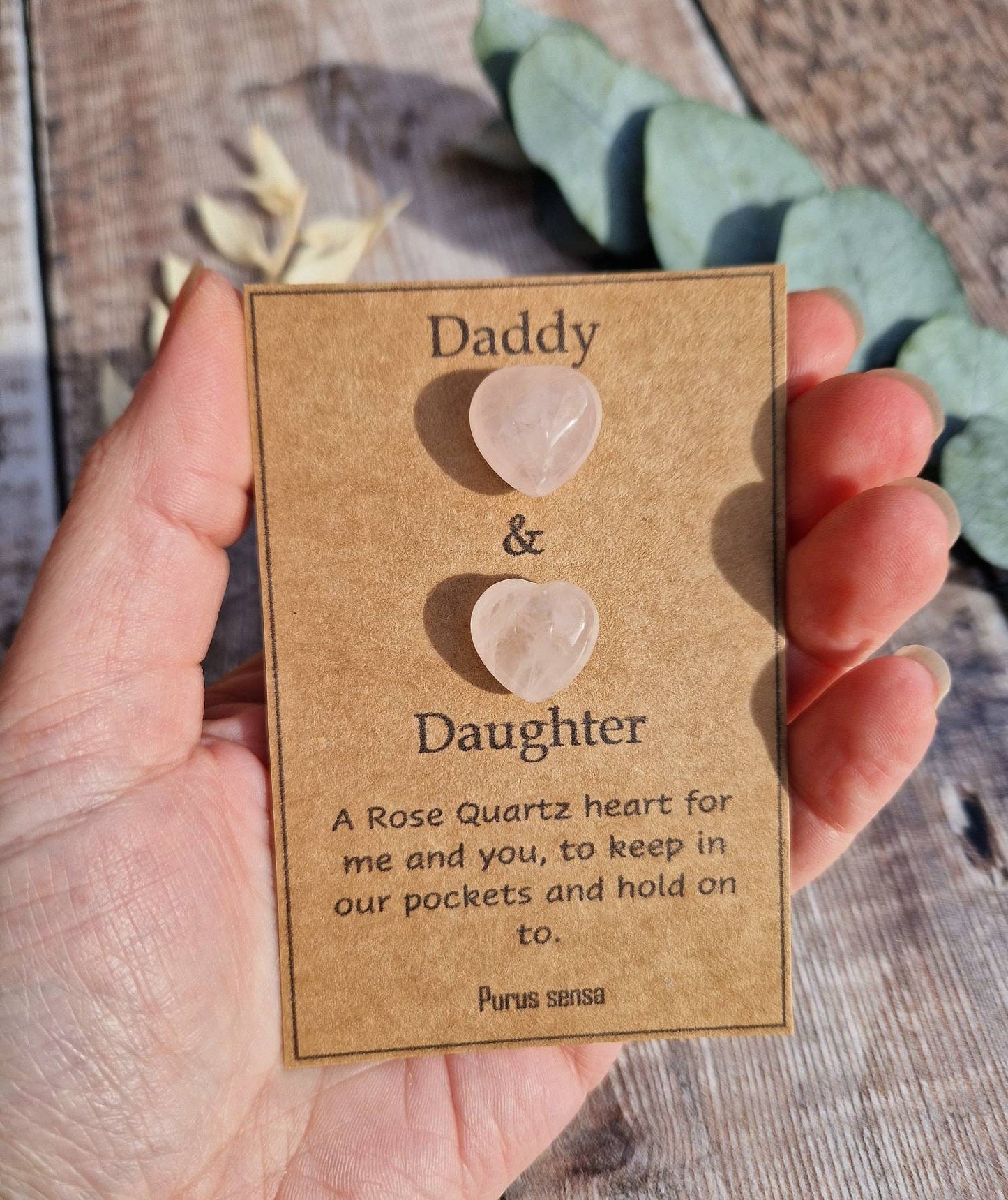 Daddy & Daughter rose quartz crystal gift