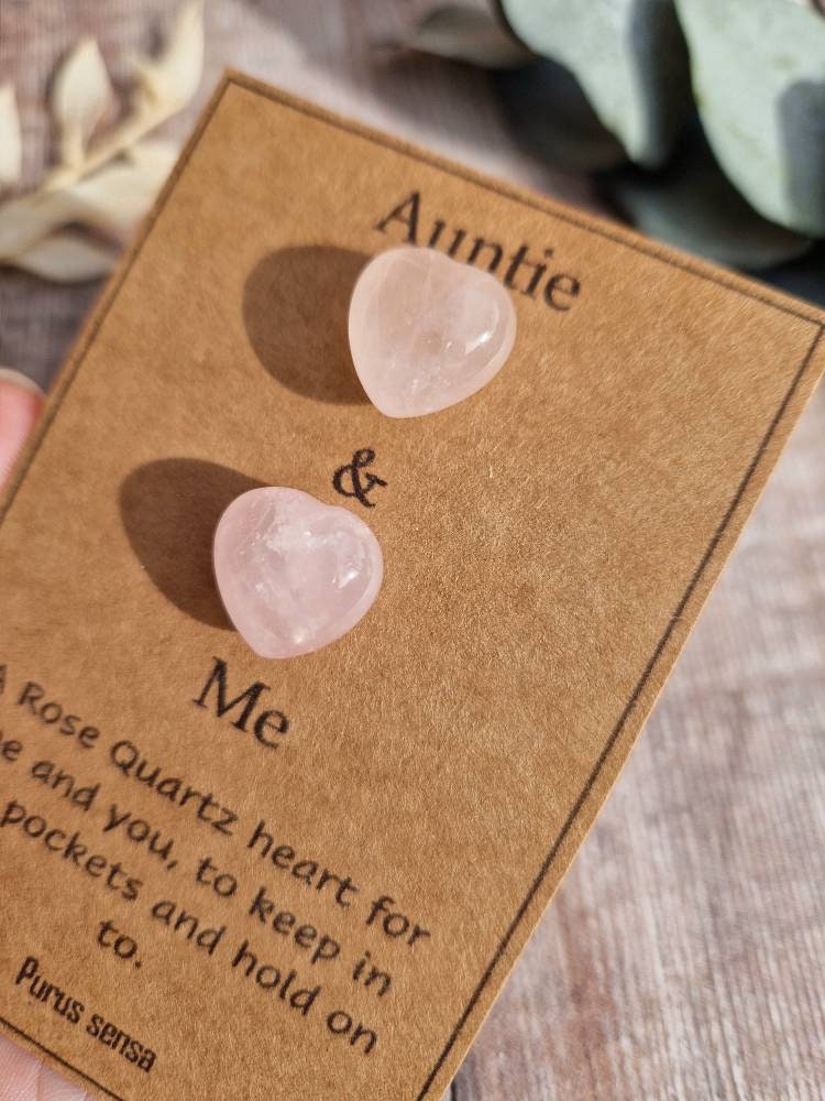 Auntie & Me rose quartz crystal gift