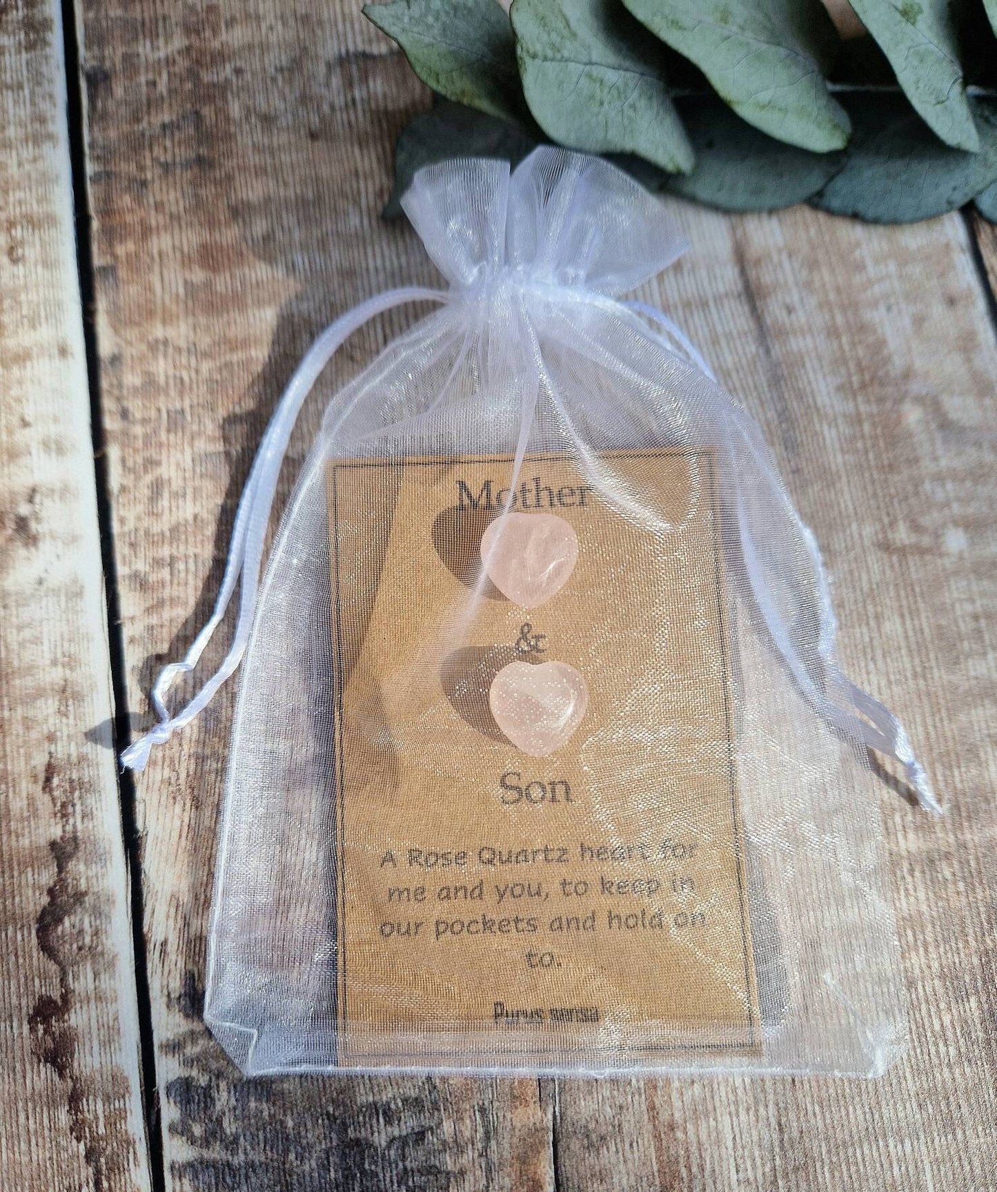 Mother and Son rose quartz crystal gift