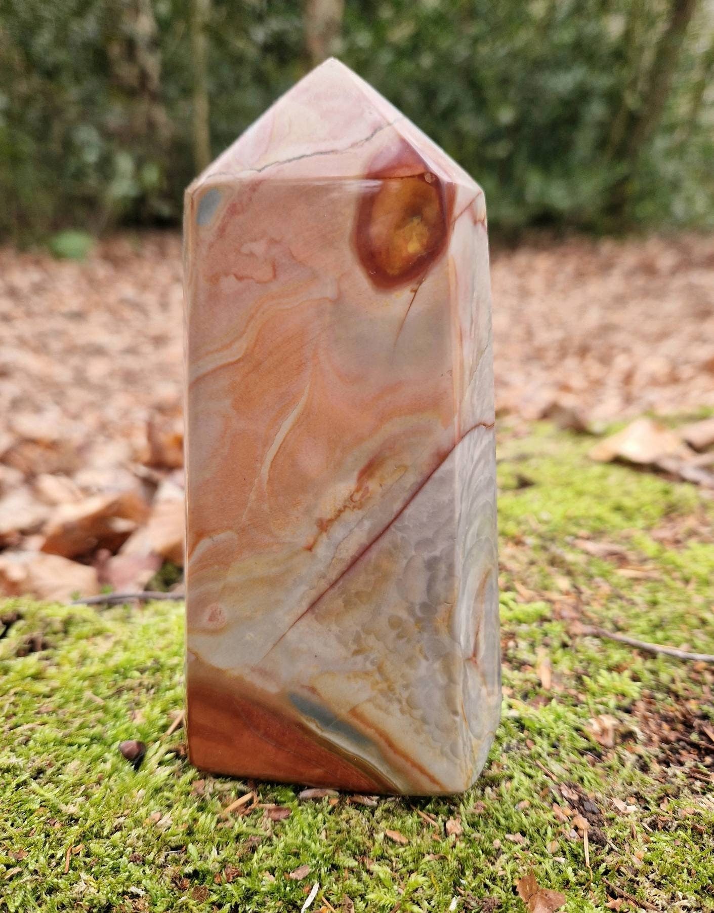 XL beautiful polychrome jasper tower. 785g 150mm