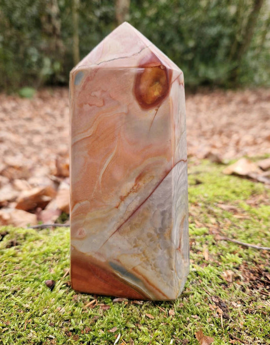 XL beautiful polychrome jasper tower. 785g 150mm