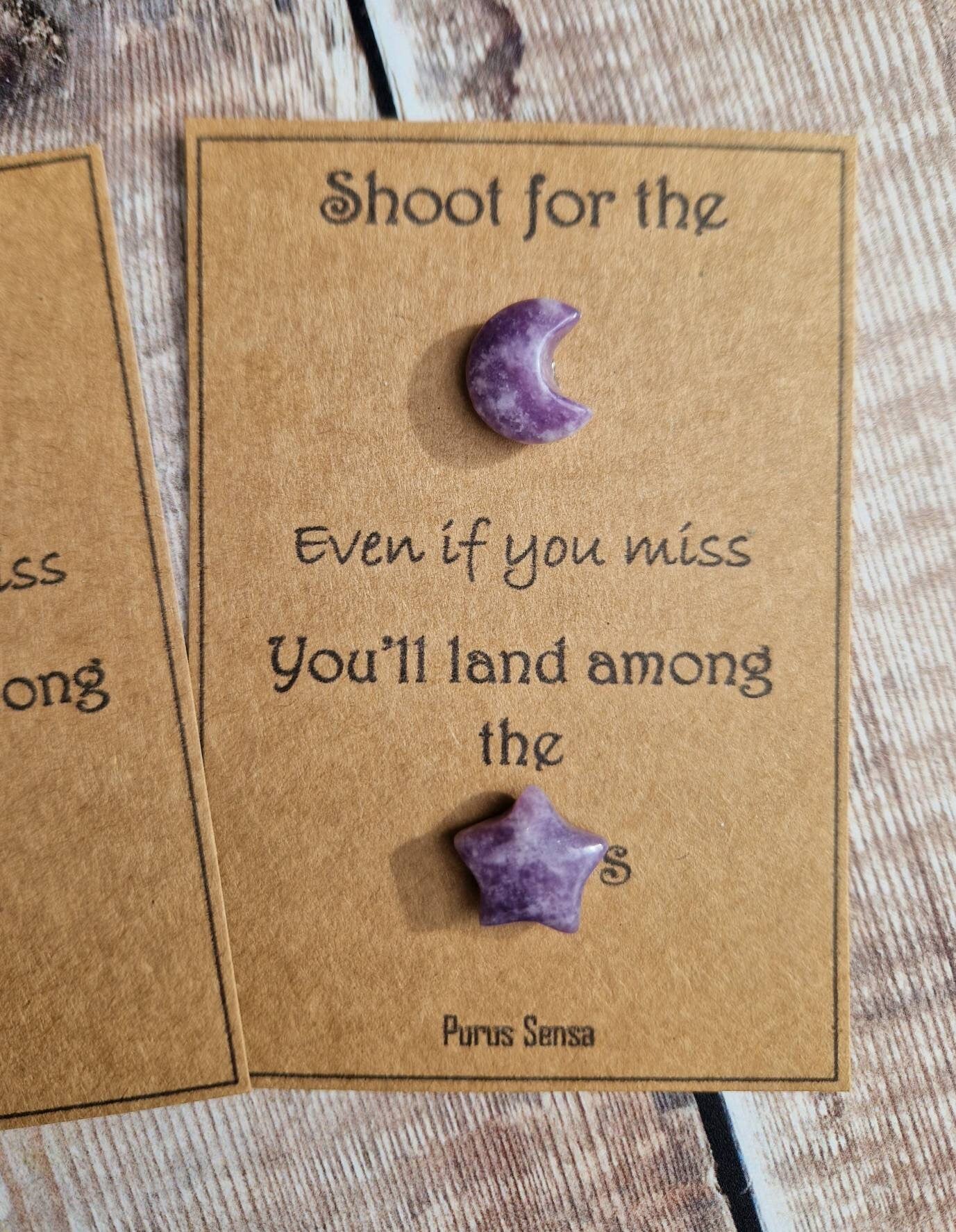 Encouragement and uplifting, moon and stars crystal gift