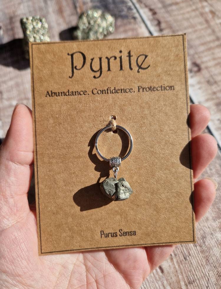 Fools gold Pyrite keyring gift