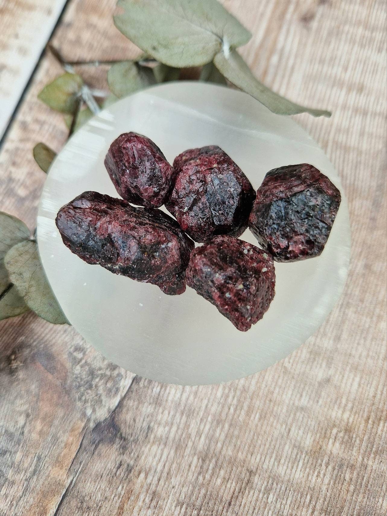 Genuine raw garnet tumble stone