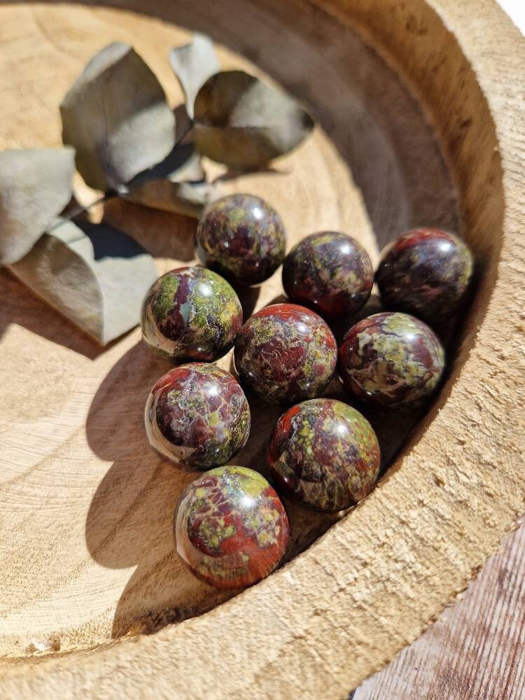 Premium quality Dragon bloodstone mini sphere 20mm