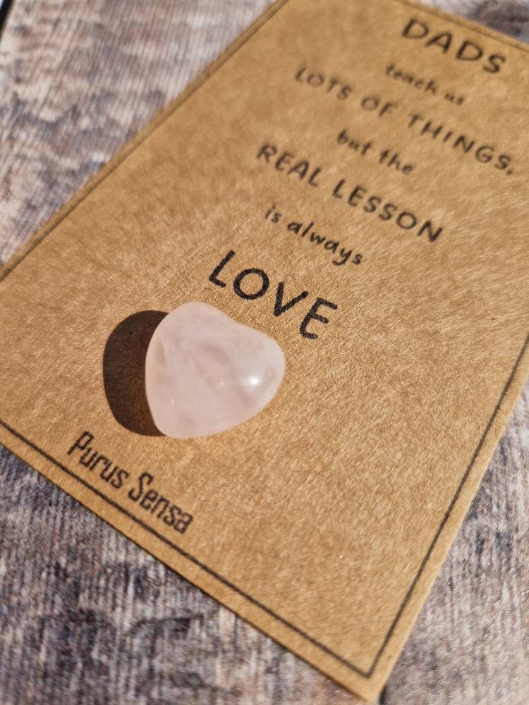 Unique cute rose quartz moon crystal gift for dad