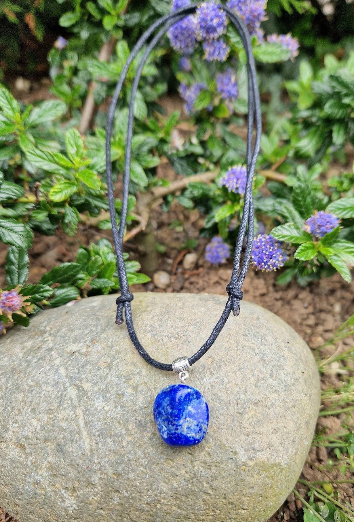 Beautiful lapis lazuli adjustable cord necklace