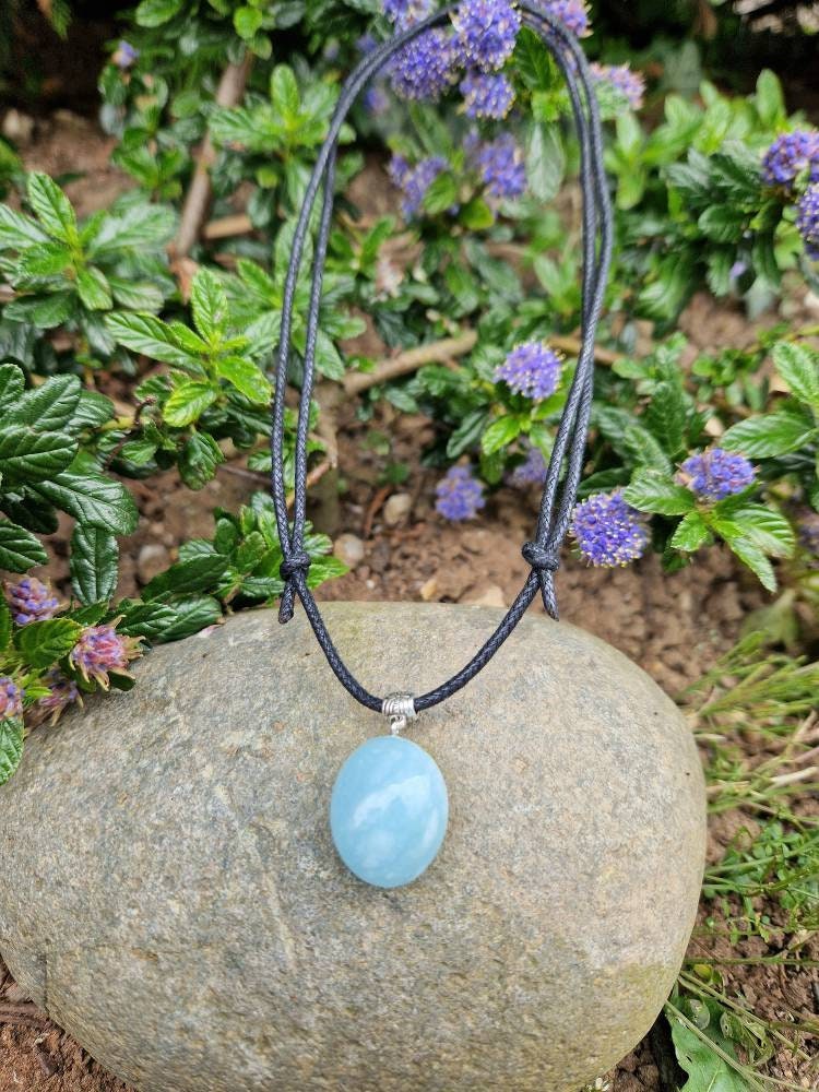 Beautiful Aquamarine Cord Necklace
