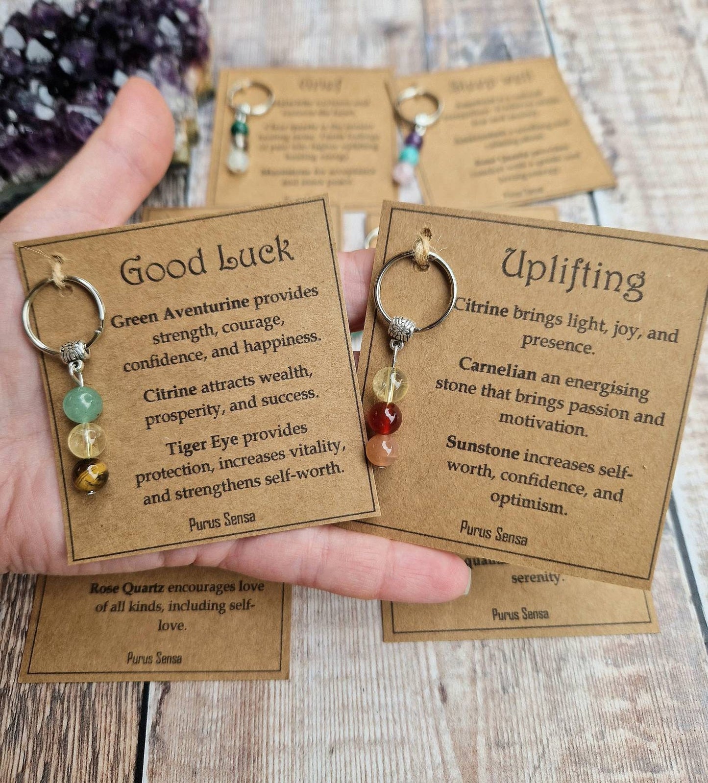 Healing gemstone Crystal Keyring
