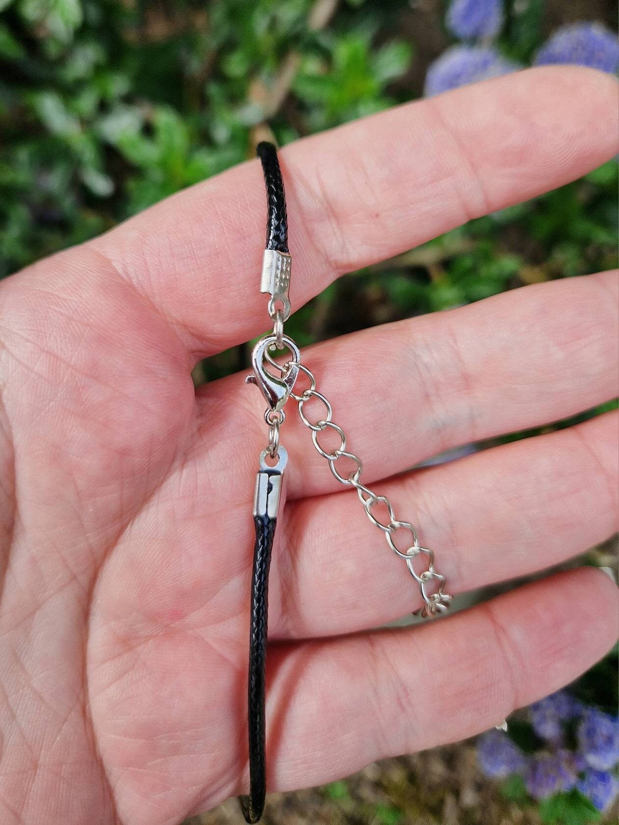 Beautiful Indian agate moon cord necklace