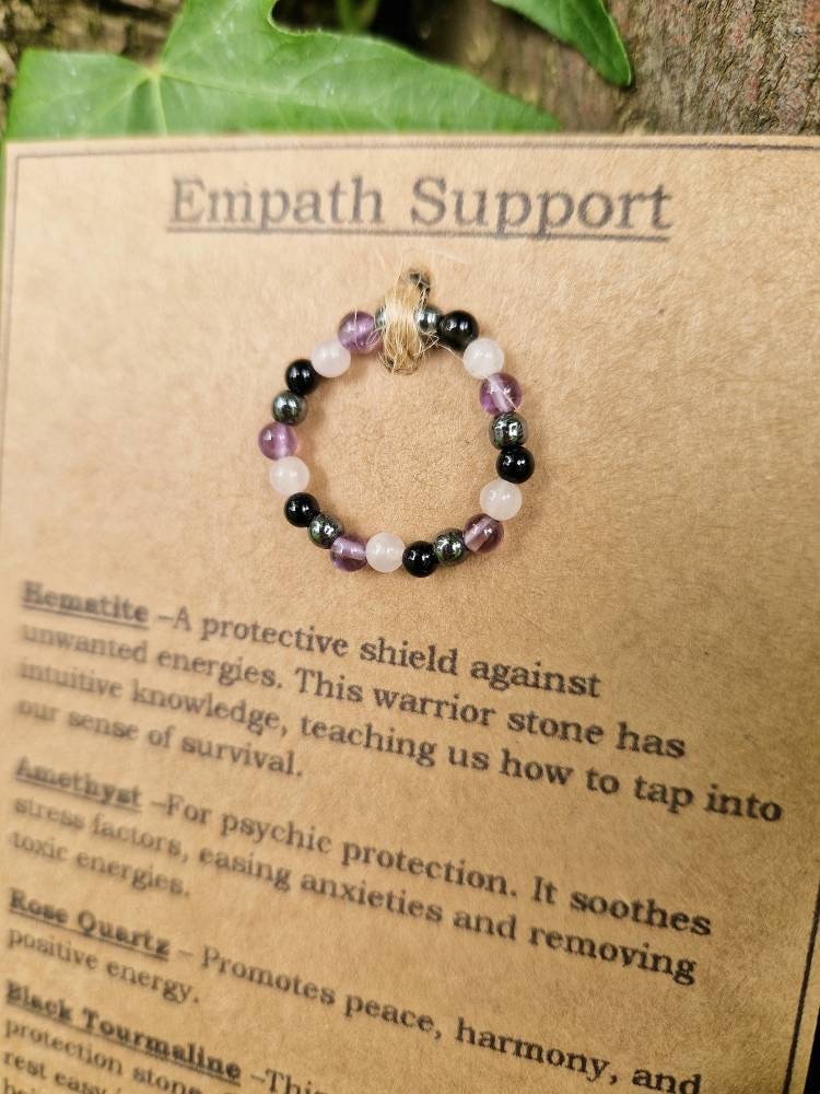 Empath support crystal strech ring
