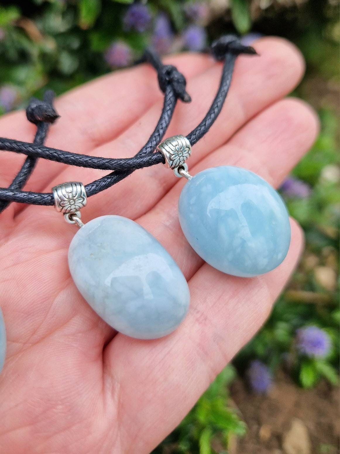 Beautiful Aquamarine Cord Necklace