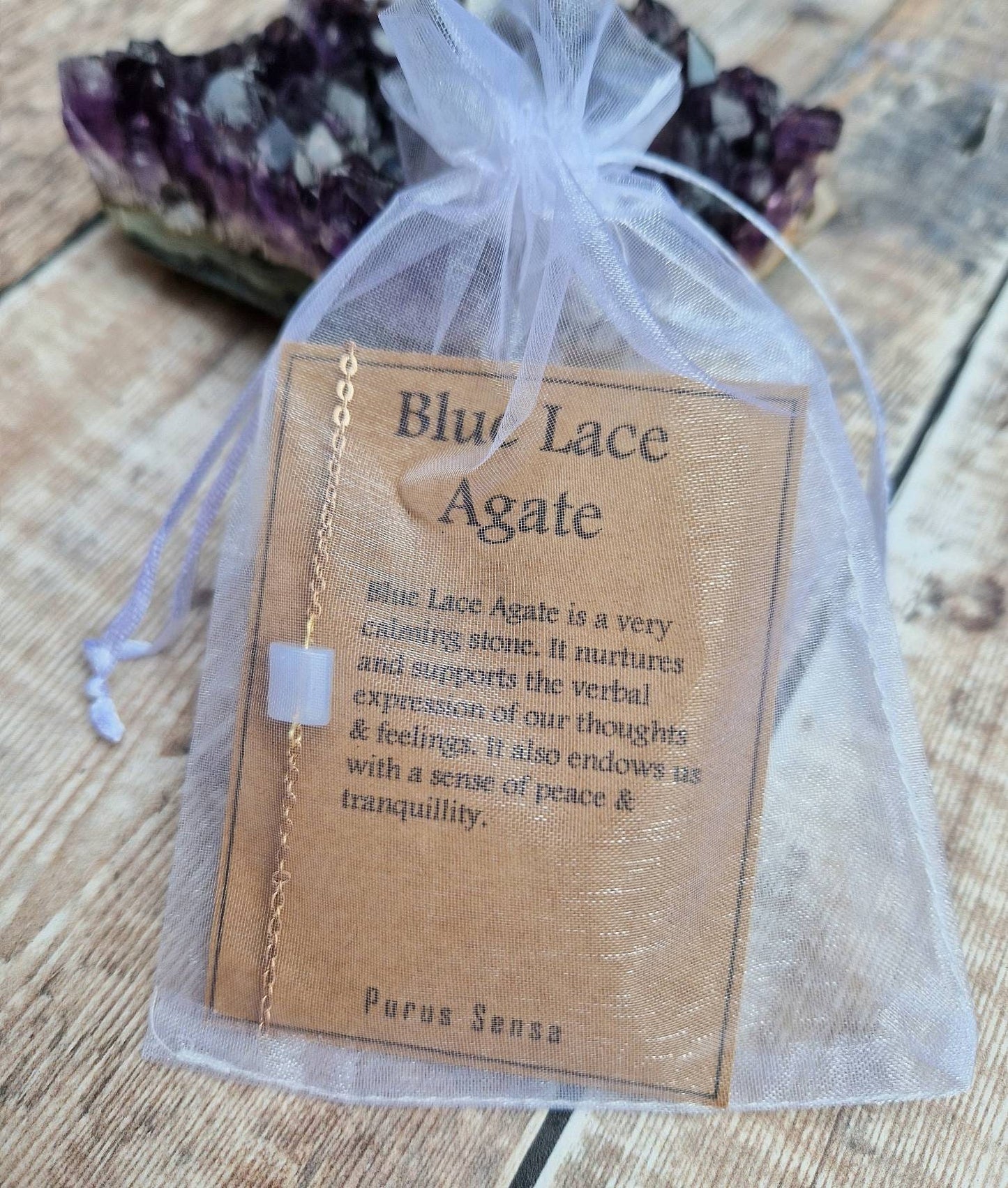 Beautiful blue lace agate chain bracelet