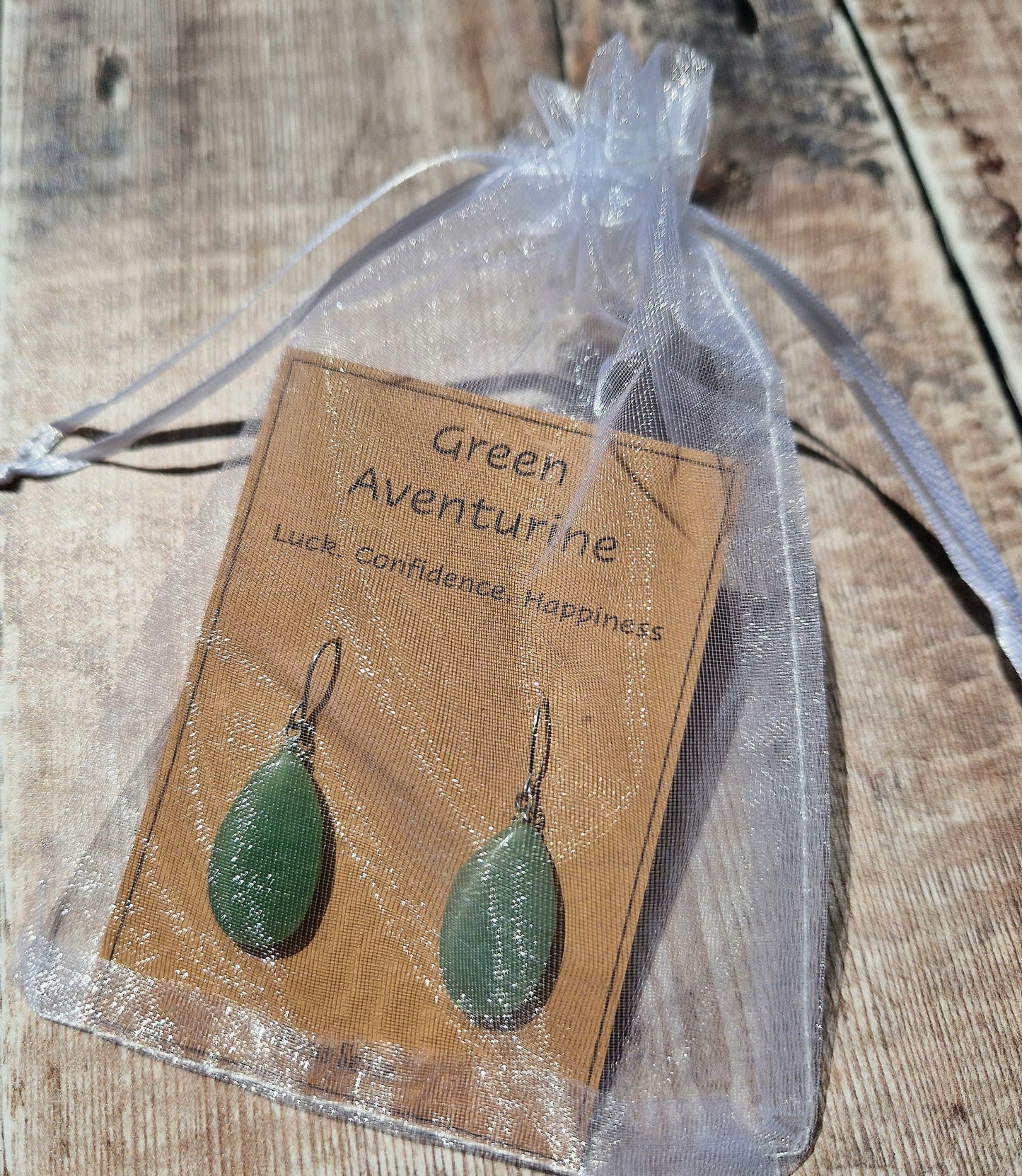 Beautiful green aventurine Surgical steel dangle earrings