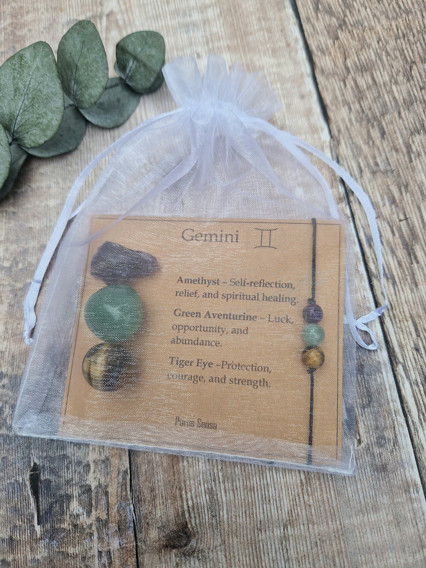 GEMINI bracelet / anklet crystal gift set