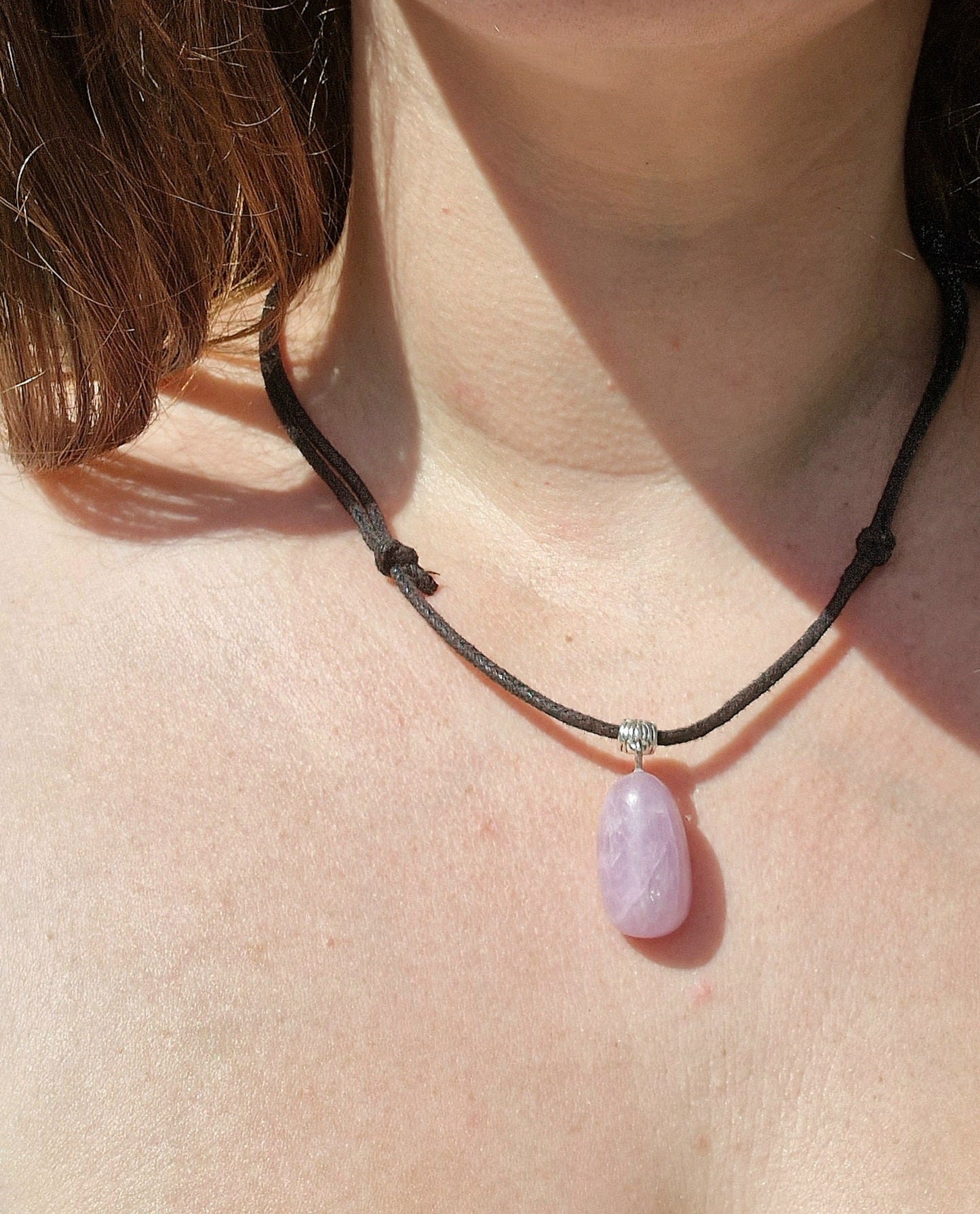 Beautiful Adjustable Kunzite cord necklace