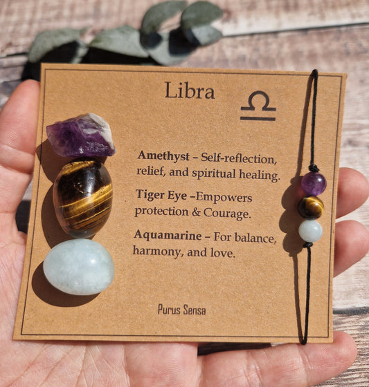 LIBRA bracelet / anklet crystal gift set
