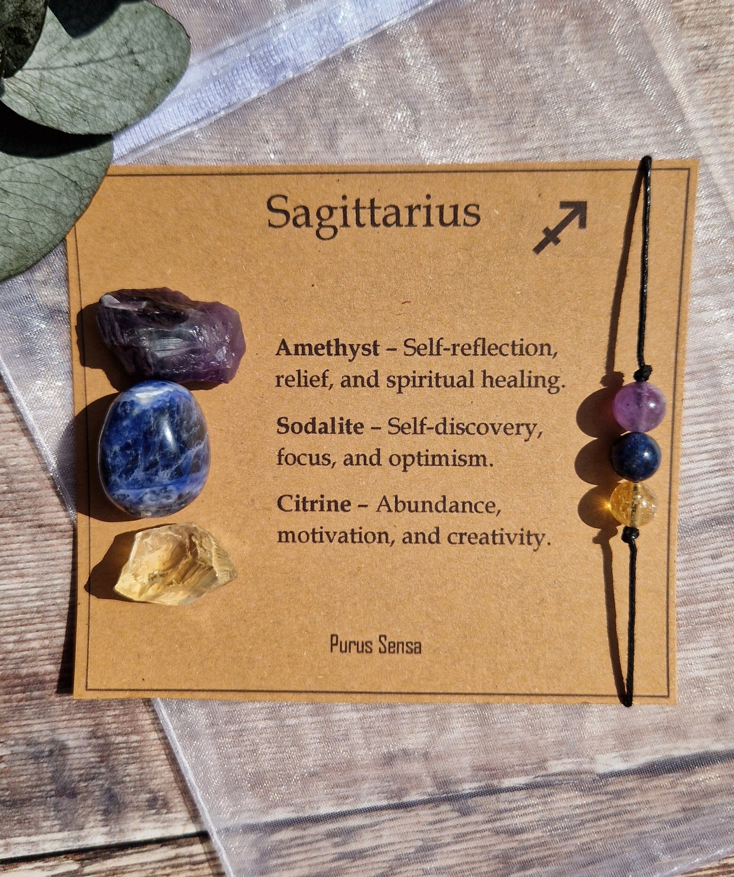 SAGITTARIUS bracelet / anklet crystal gift set