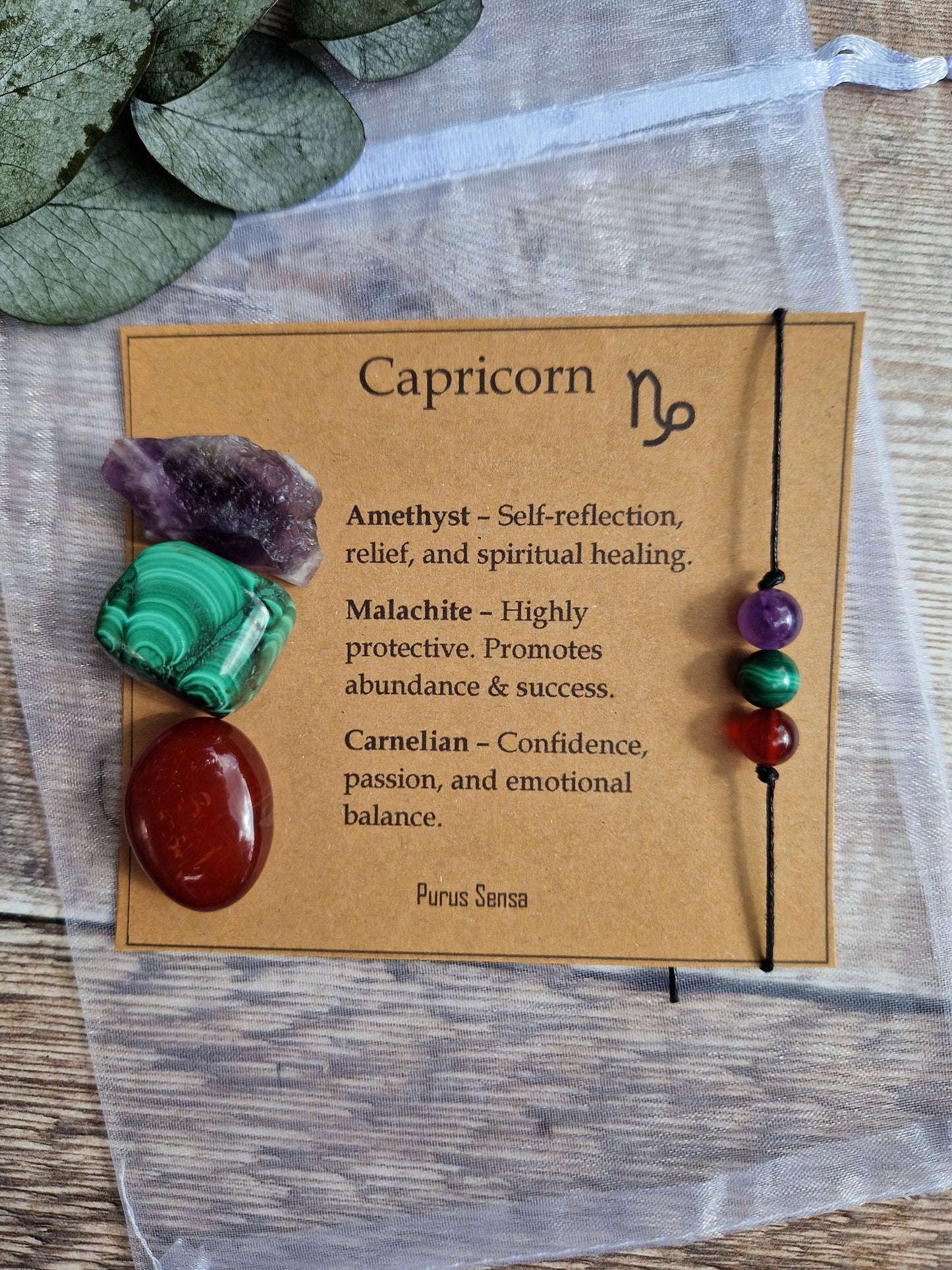 CAPRICORN bracelet / anklet crystal gift set