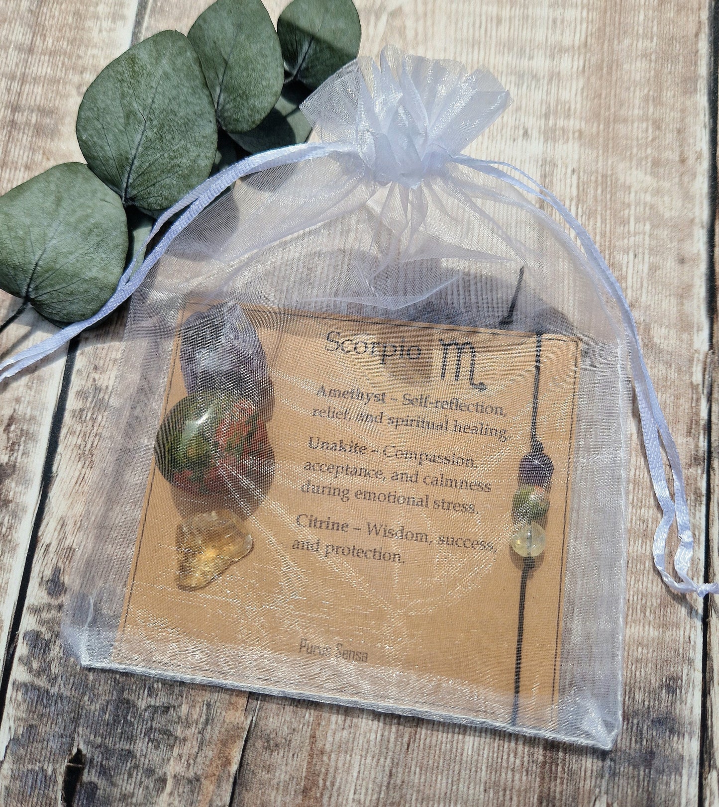 SCORPIO bracelet / anklet crystal gift set