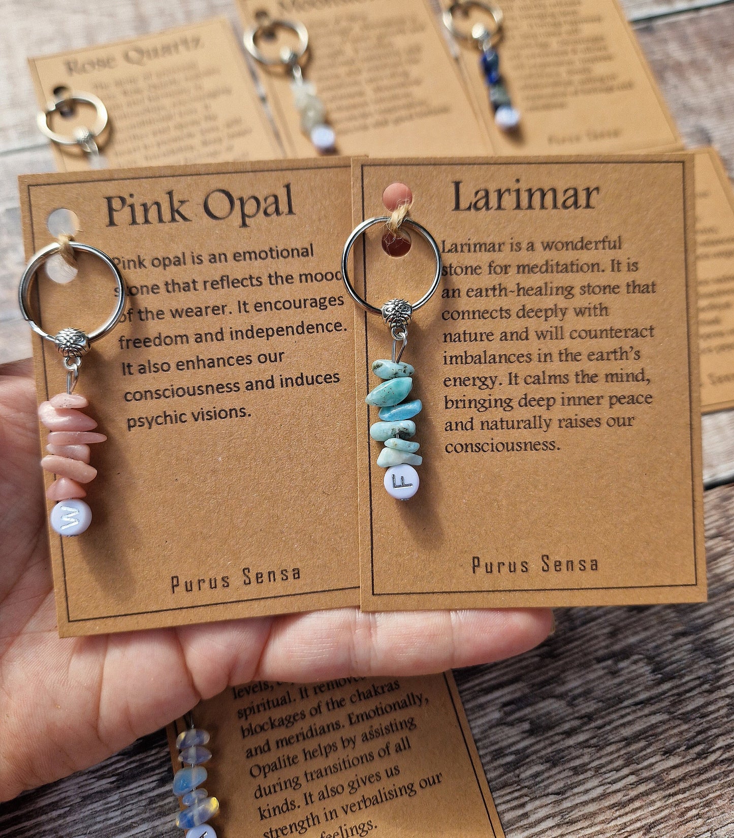 Personalised crystal chip keyring