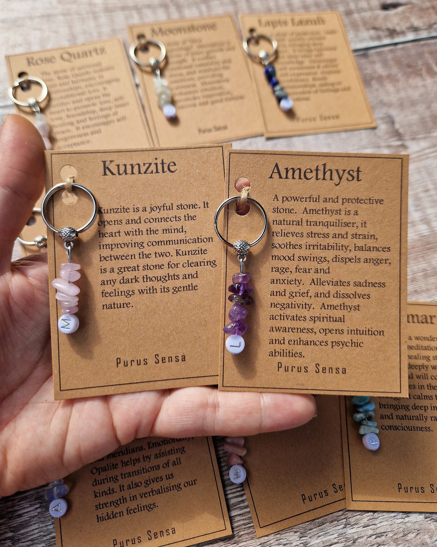 Personalised crystal chip keyring