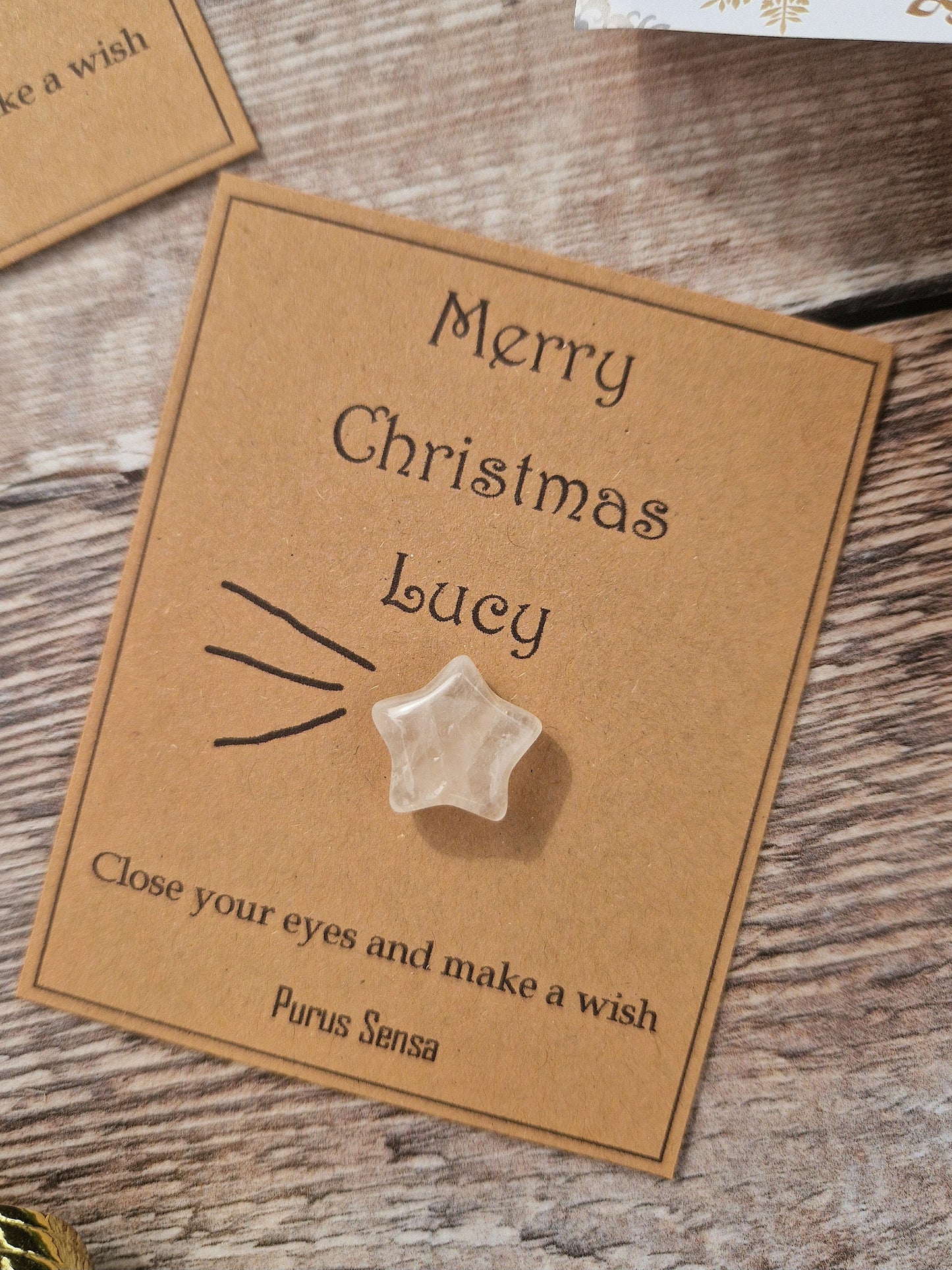 PERSONALISED Merry Christmas star crystal gift