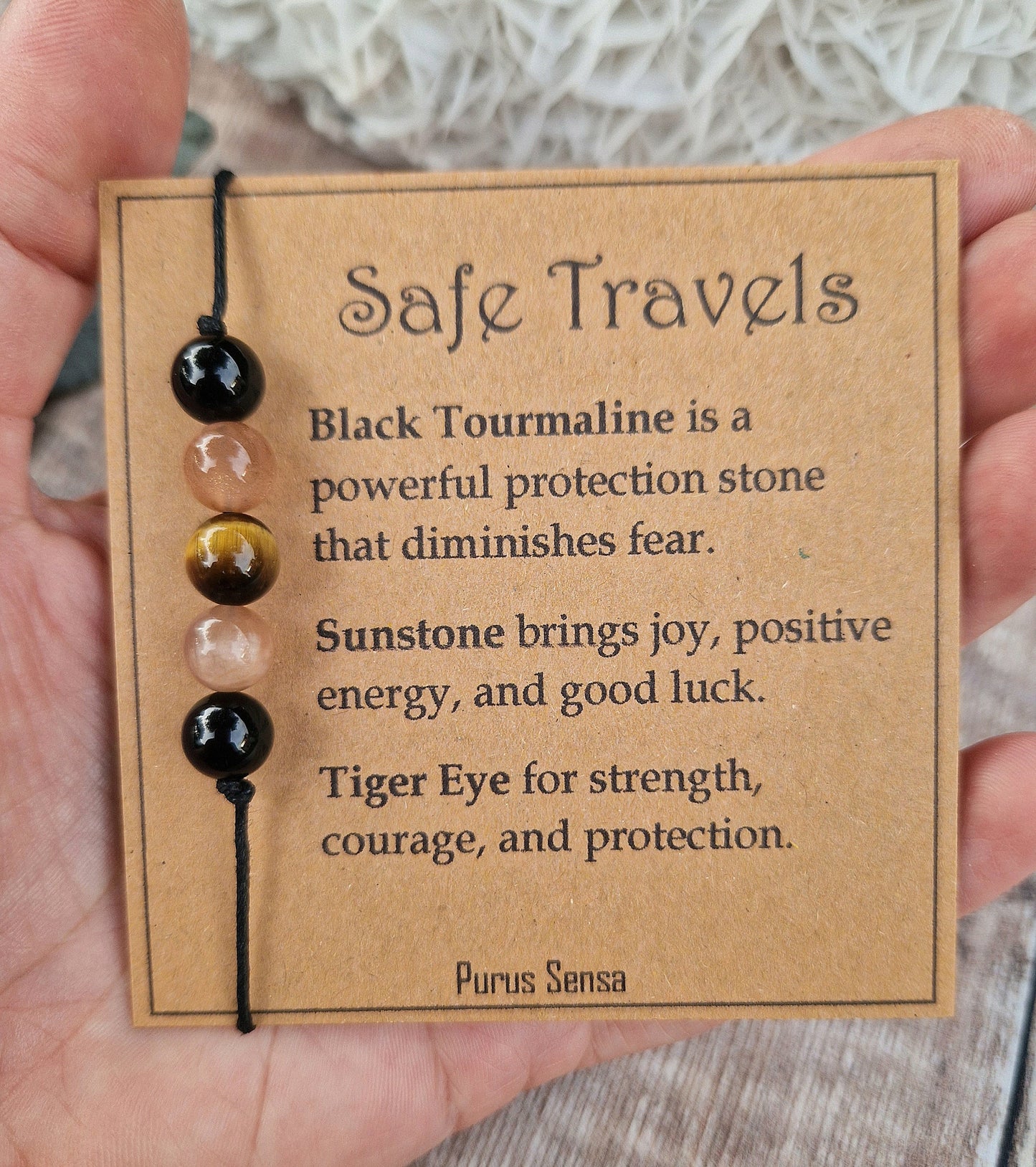 SAFE TRAVELS bracelet / anklet crystal gift set